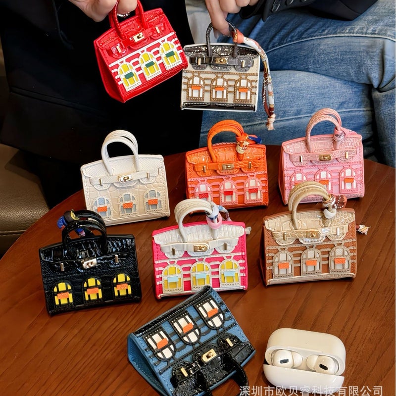 New Mini Bag Pendant House Window Platinum Bag Contrasting Color Cute Bag Pendant Earphone Lipstick Key Bag Decoration - Image 2